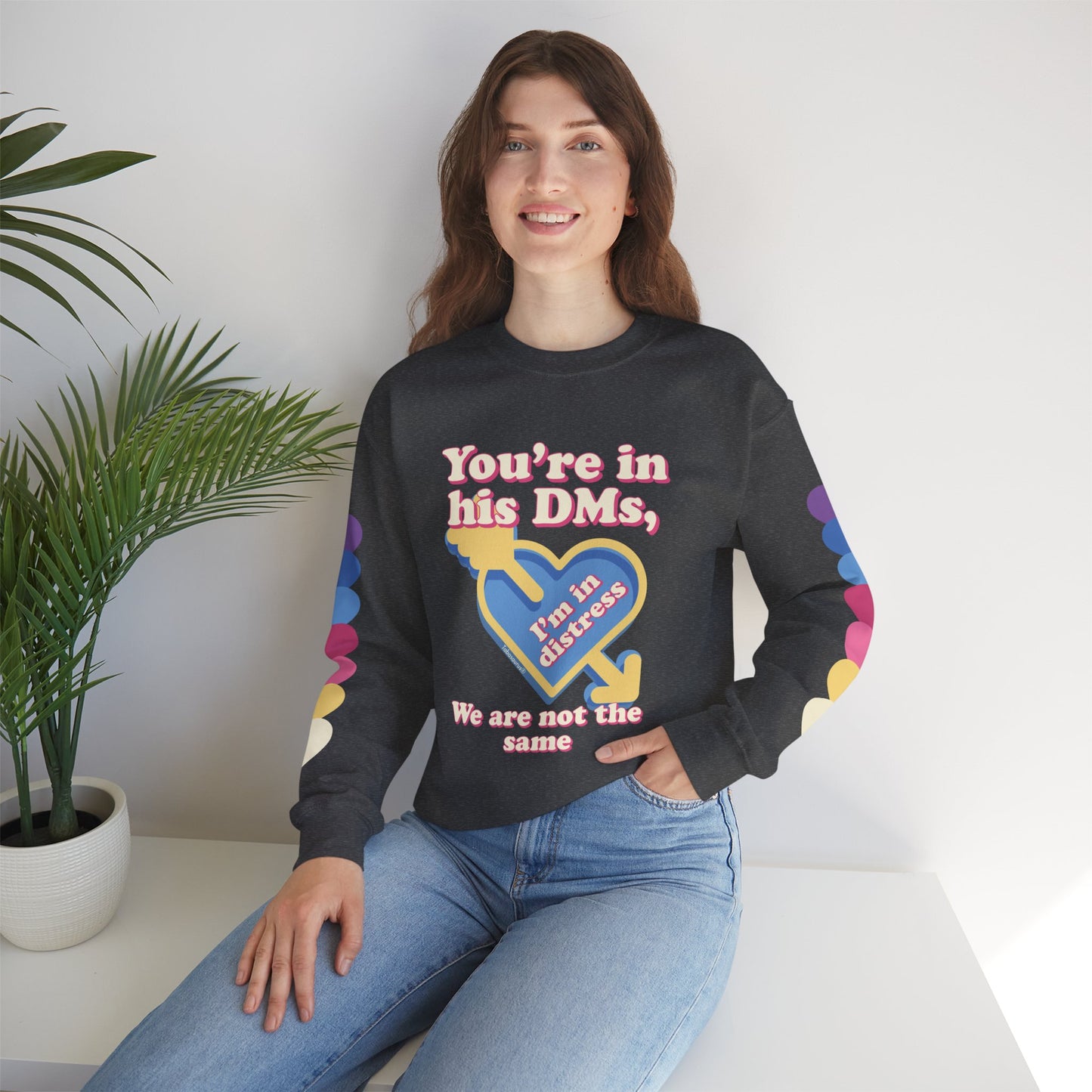"DMs in Distress" Original Unisex Heavy Blend™ Crewneck Sweatshirt