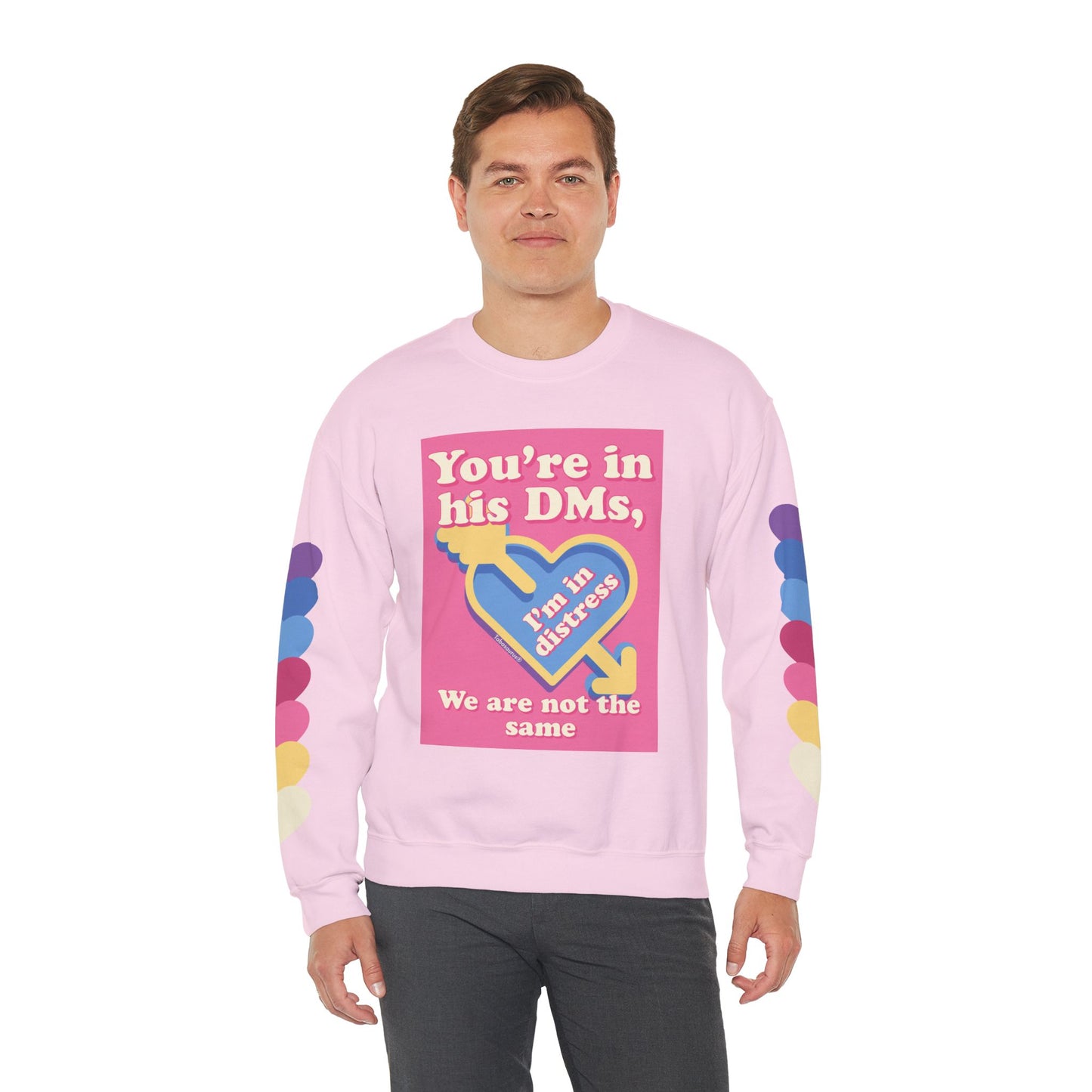 "DMs in Distress" Original Unisex Heavy Blend™ Crewneck Sweatshirt