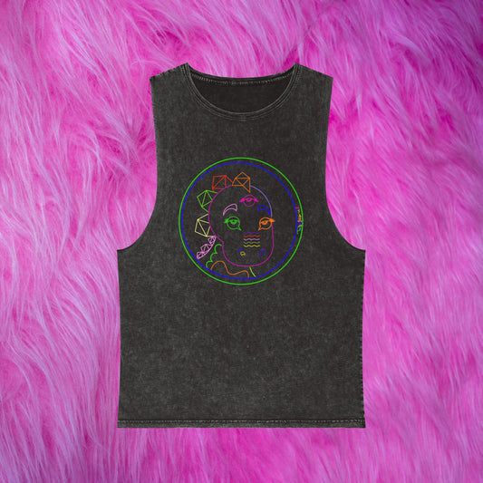 Tabasaurus®  Neon Unisex Stonewash Tank Top