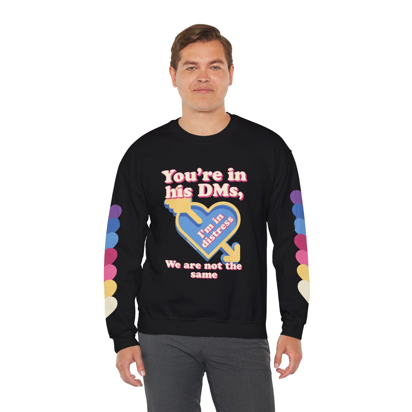 "DMs in Distress" Original Unisex Heavy Blend™ Crewneck Sweatshirt