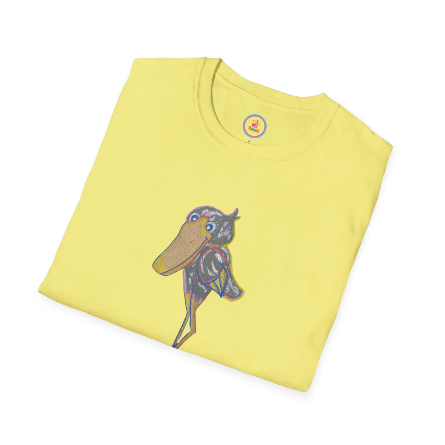 "Friendly Shoebill Stork" Unisex Softstyle T-Shirt