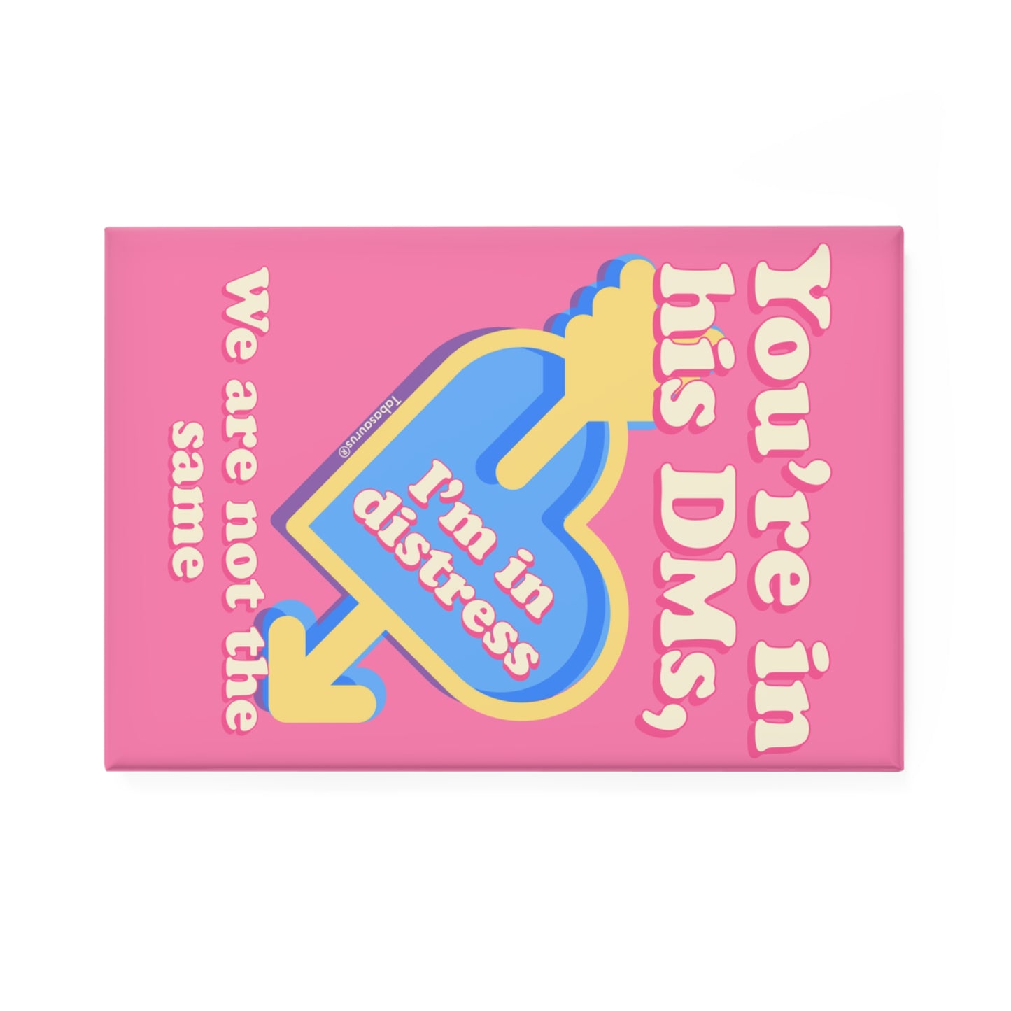 Distressed DMs Button Magnet, Rectangle (1 & 10 pcs)