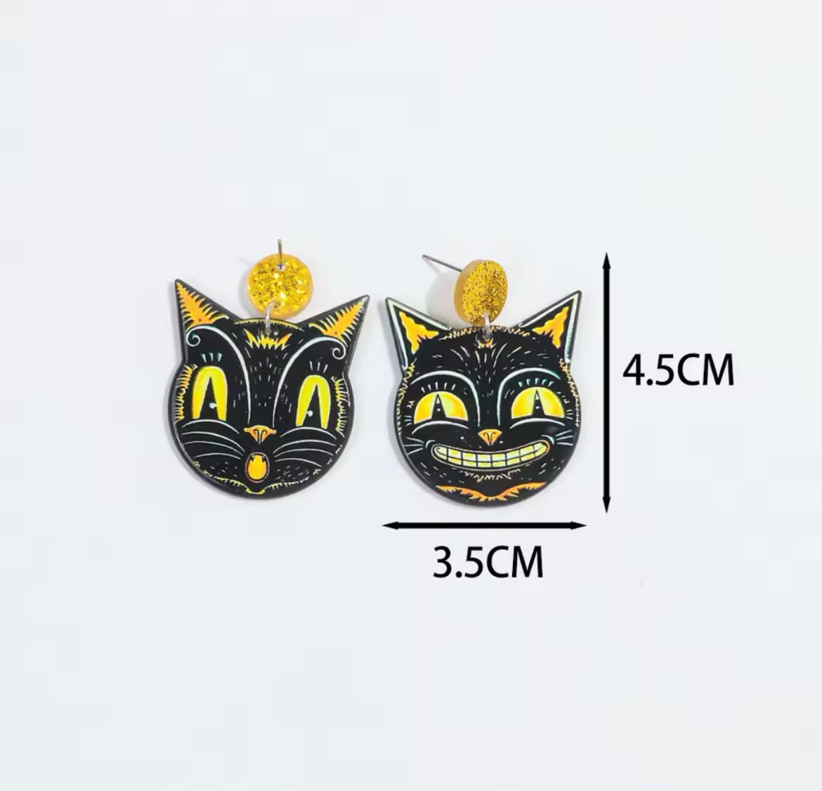 Vintage style Halloween Cat Earrings