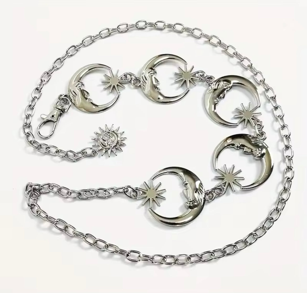 Silver 🌙 Moon and star ⭐️ chain belt