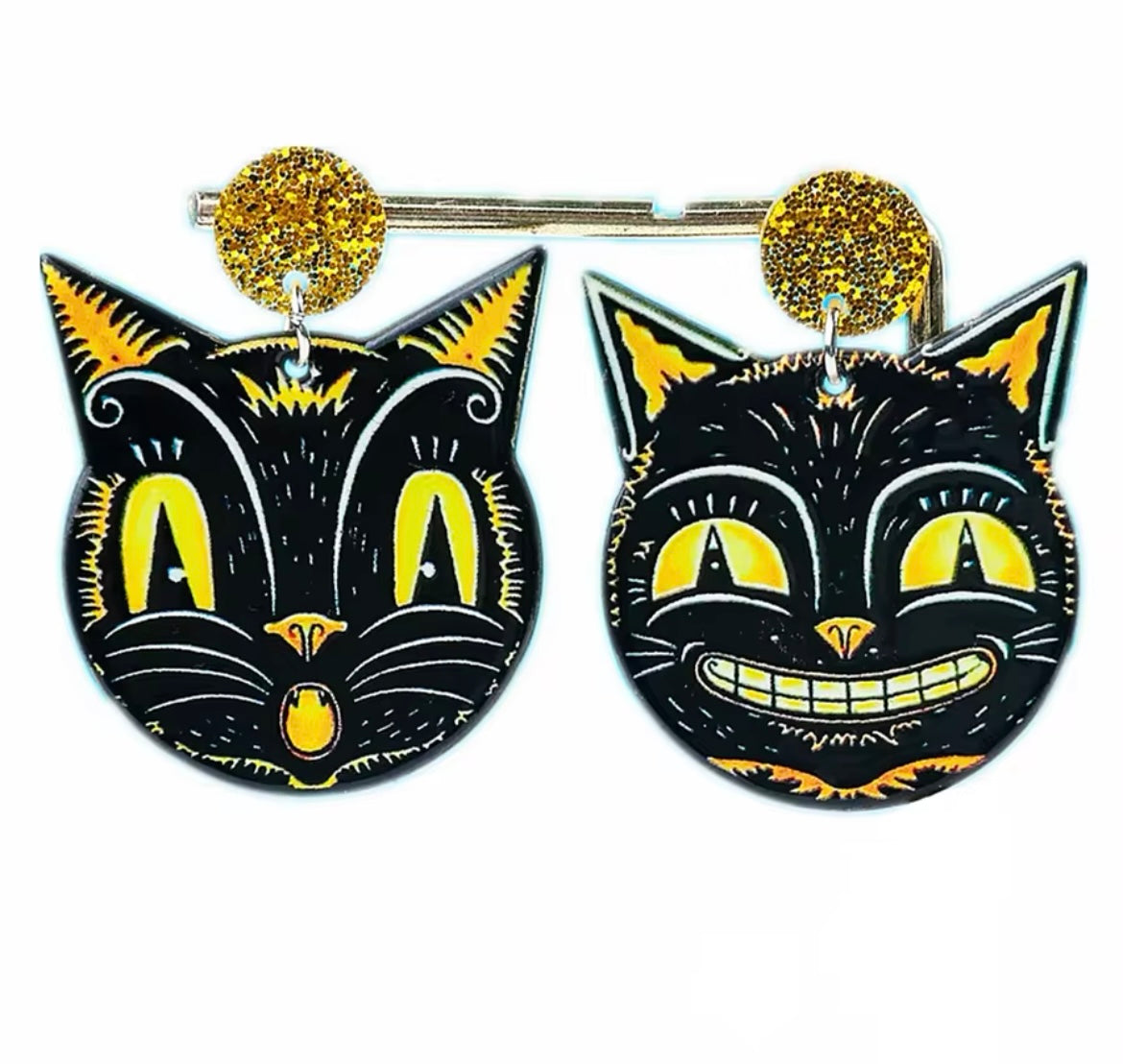 Vintage style Halloween Cat Earrings