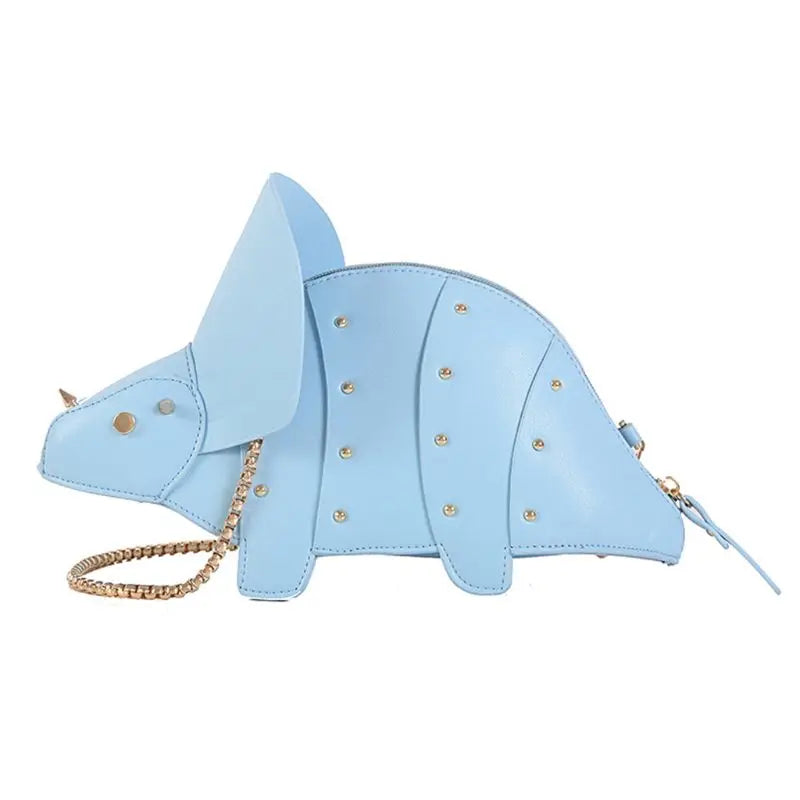 Triceratops Leather Rivet Chain Mini Crossbody