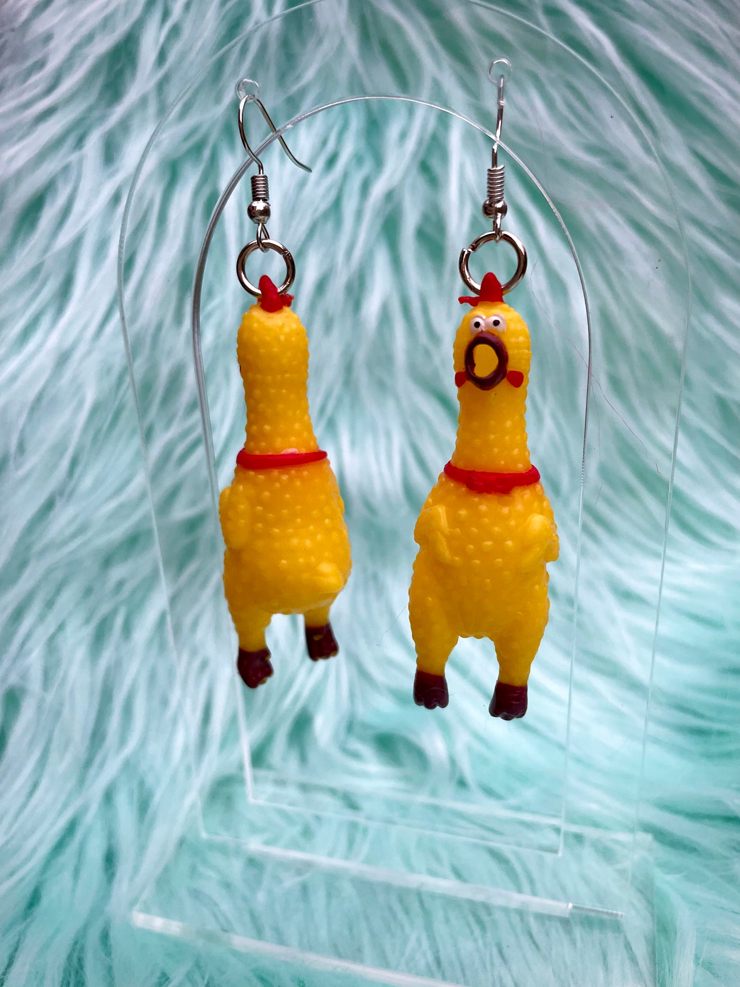 Rubber Chicken Earrings (actually honk!)