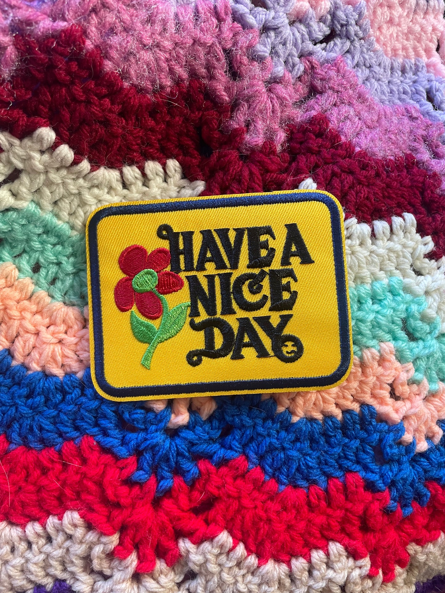 "Have A Nice Day" Iron On Patch