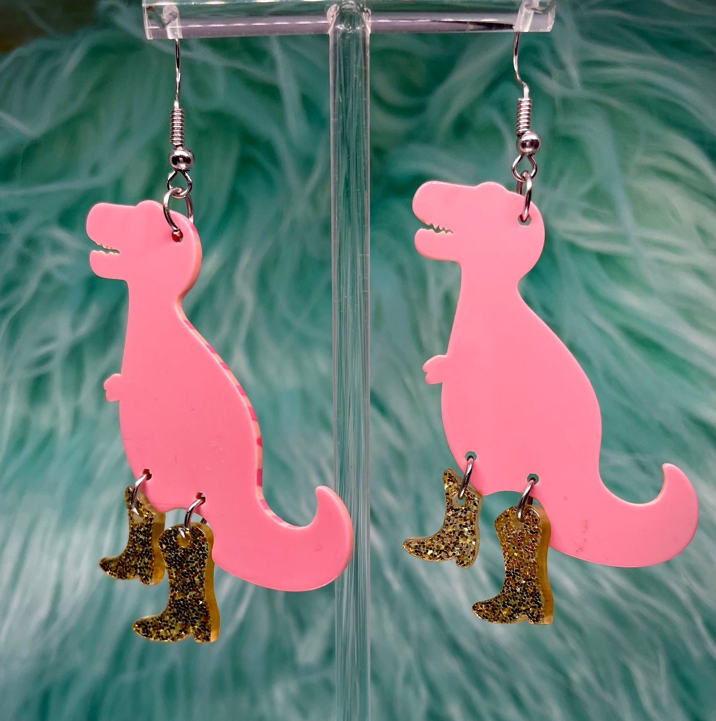 Cowboy Tabasaurs' Acrylic Drop Earrings