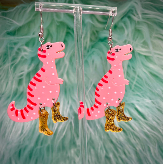 Cowboy Tabasaurs' Acrylic Drop Earrings