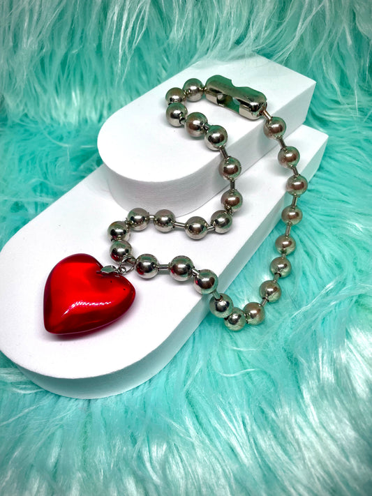 Punk Pearls Heart Necklace