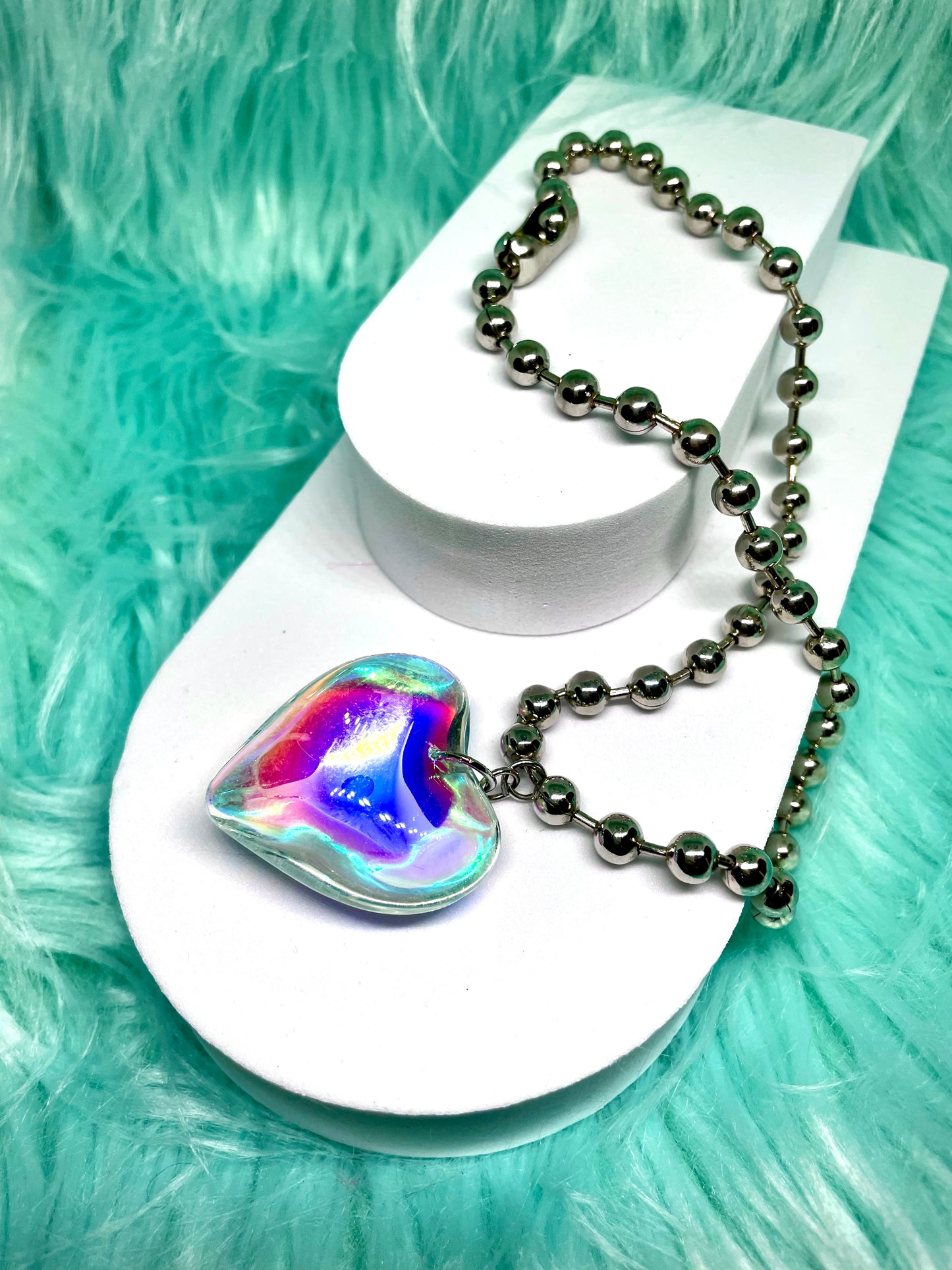 Punk Pearls Heart Necklace