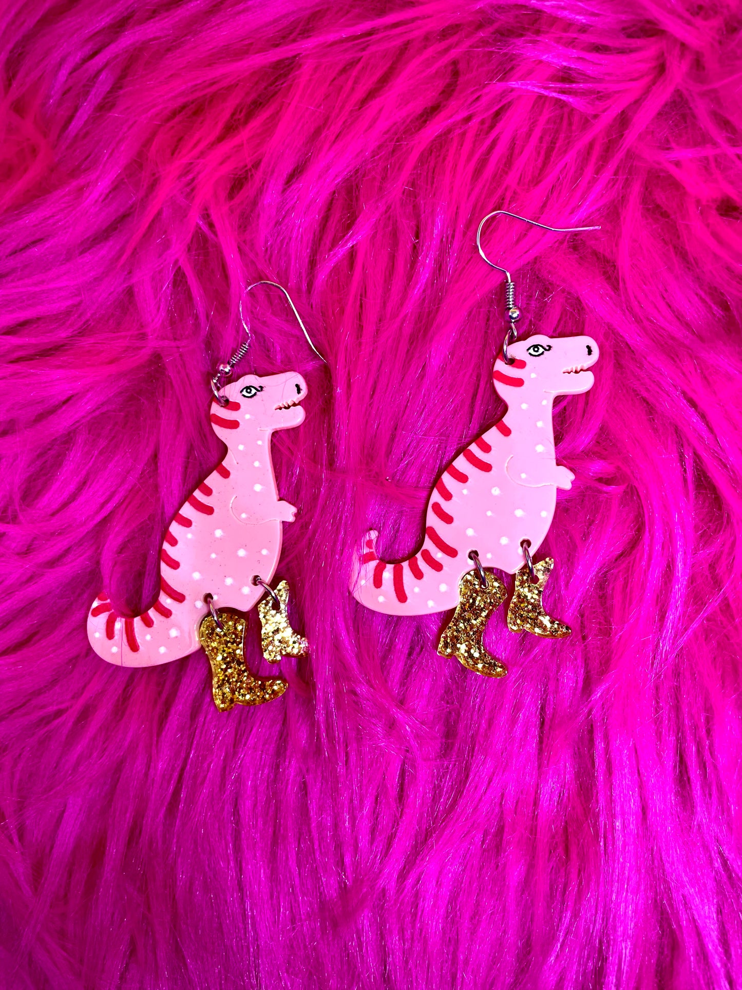 Cowboy Tabasaurs' Acrylic Drop Earrings