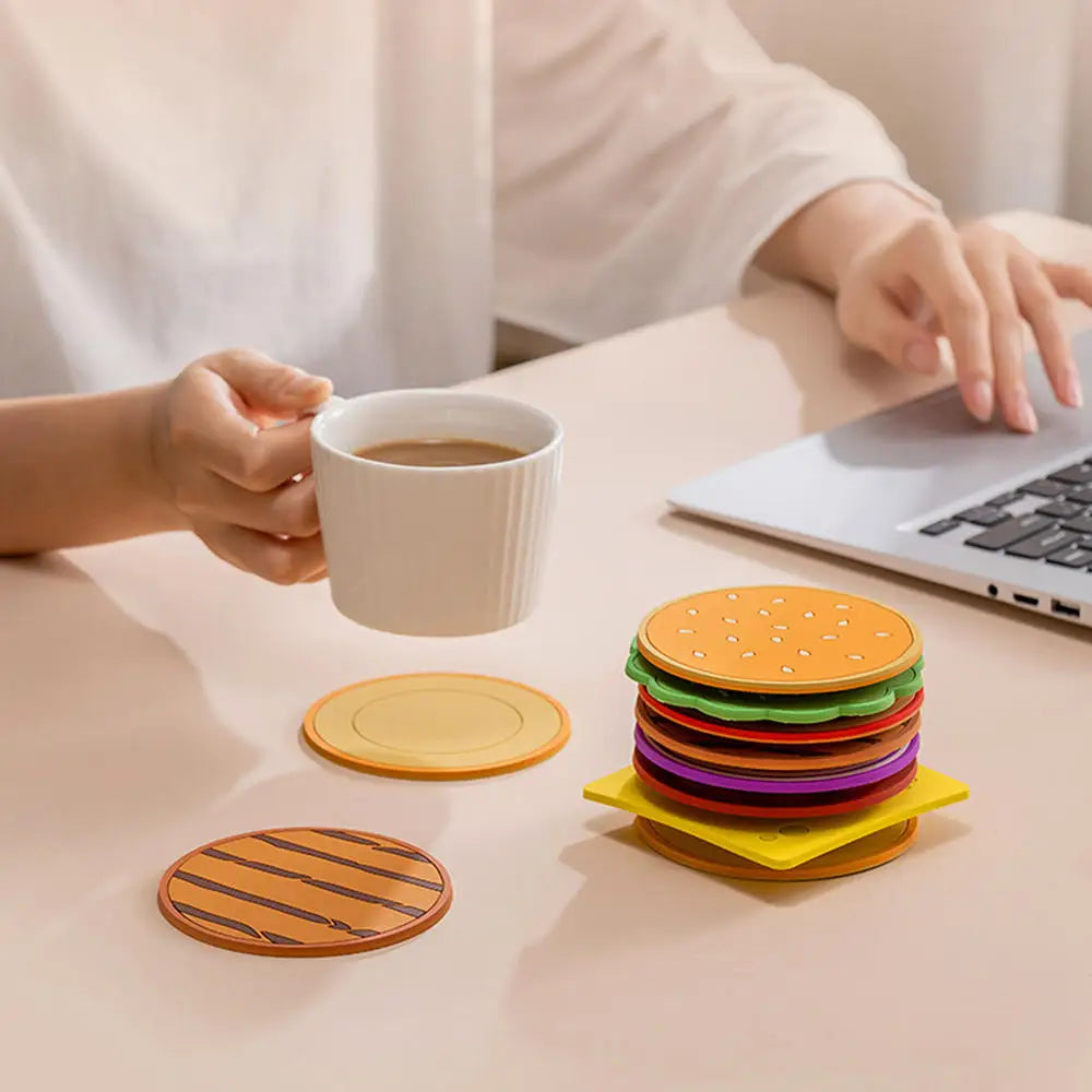 8pcs/set Burger Shape Coaster Set