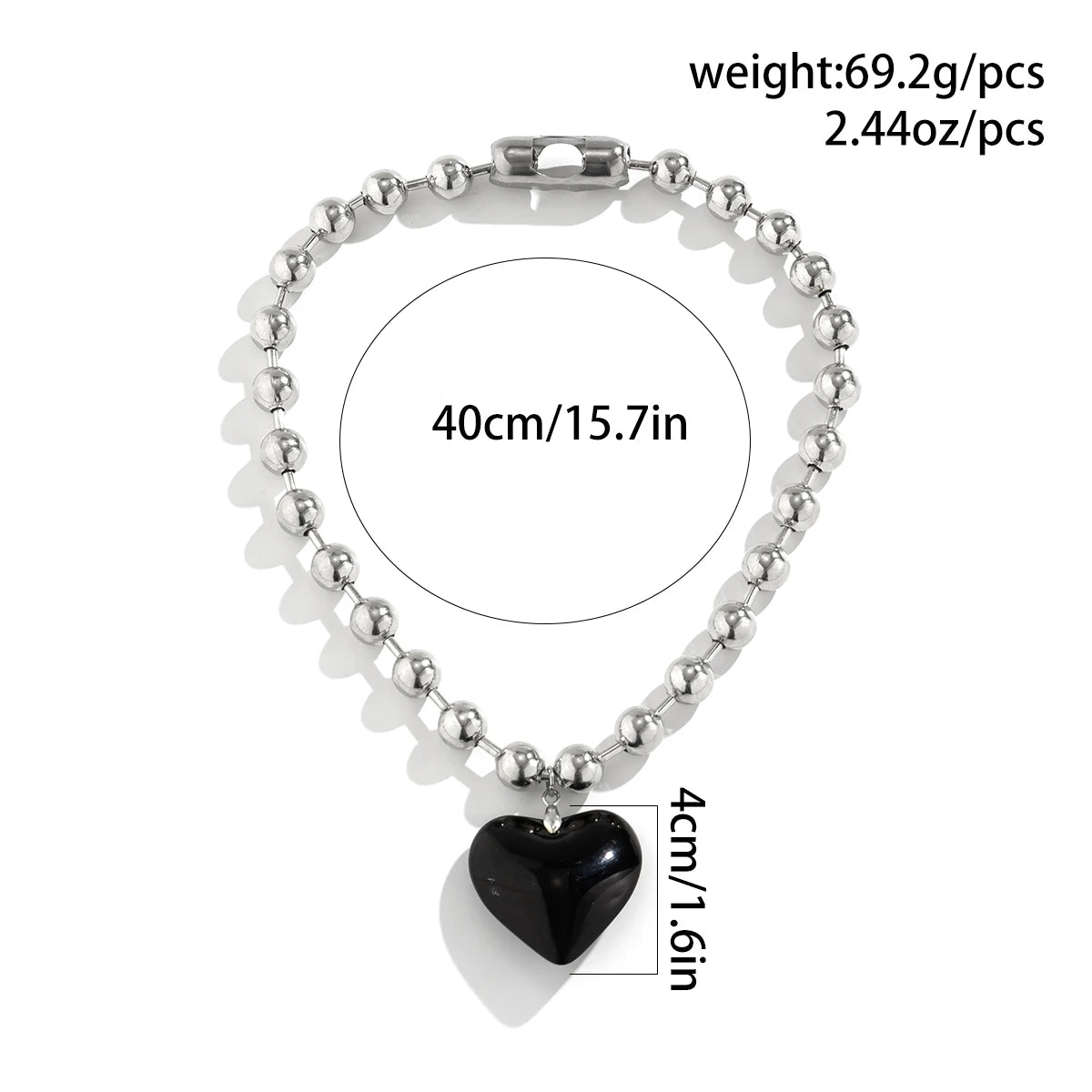 Punk Pearls Heart Necklace