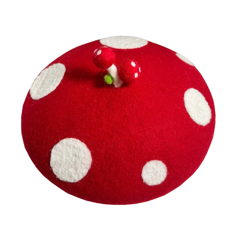 RH Handmade Wool Mushroom Beret 🍄