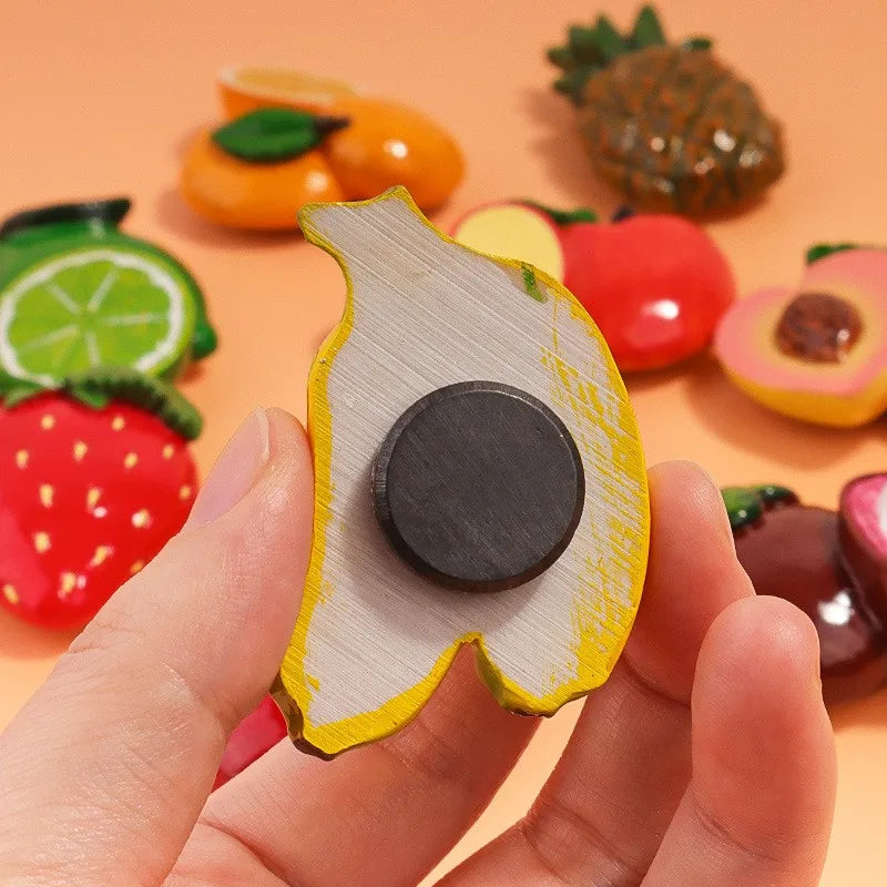 Retro 3D Fruit Fridge Magnets