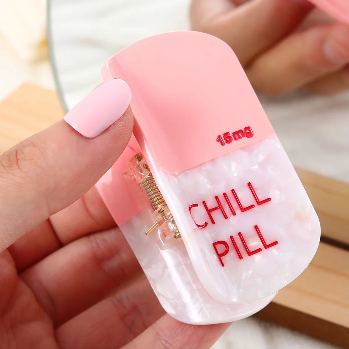 "Chill Pill" Acetate Hair Claw Clip