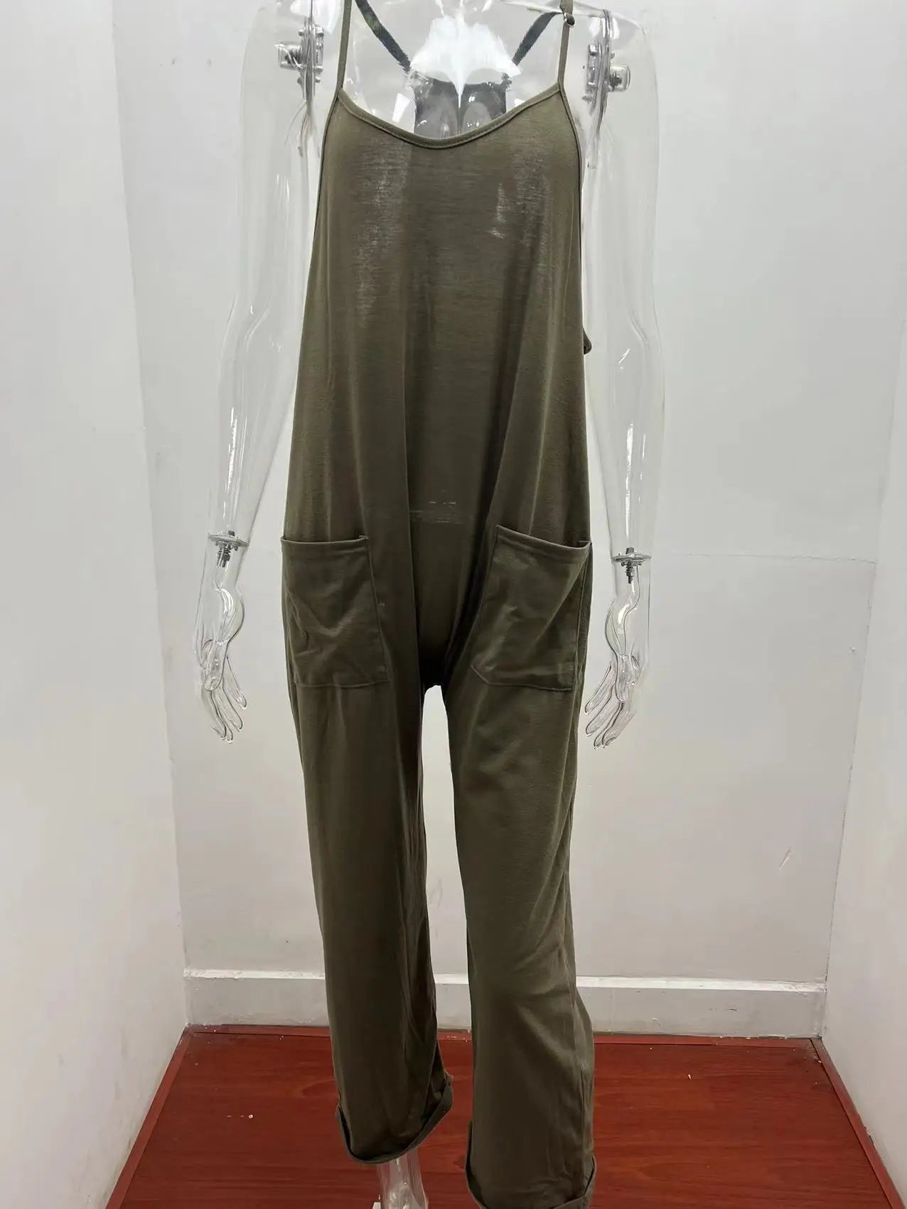 "Sunday Chill" Loose Strap Straight Jumpsuit