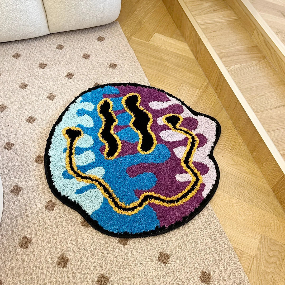 LAKEA Tufted Magic Trippy Smiling Face Rug