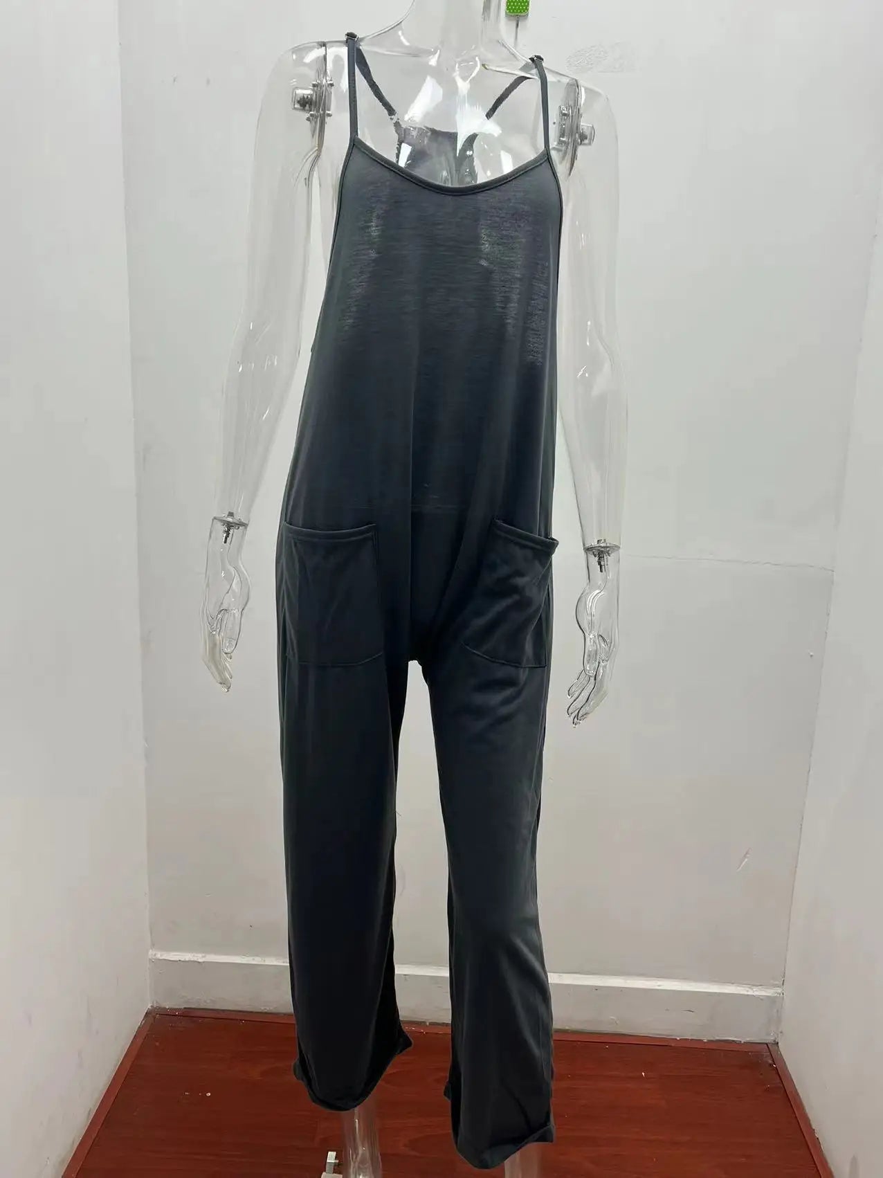 "Sunday Chill" Loose Strap Straight Jumpsuit