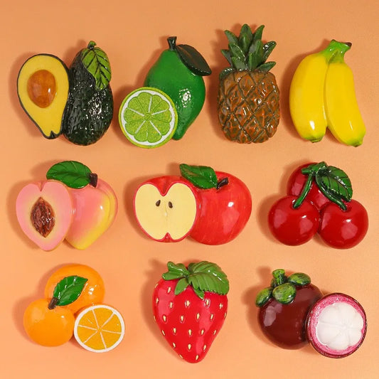Retro 3D Fruit Fridge Magnets