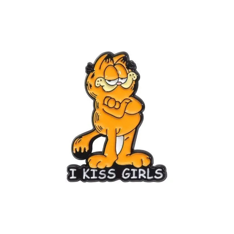 Kissin' Girls, and Hatin' Mondays! Garf Enamel Pins