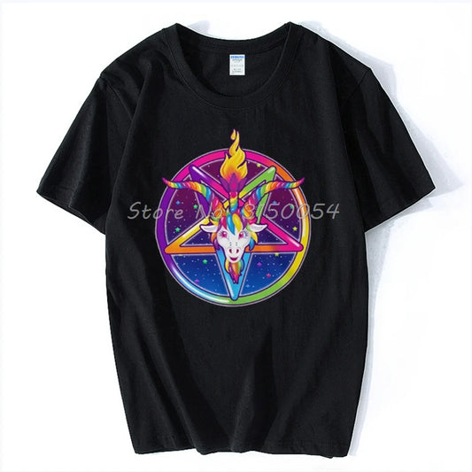 Neon Baphomet Cotton Tee