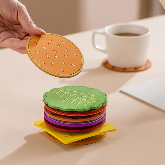 8pcs/set Burger Shape Coaster Set