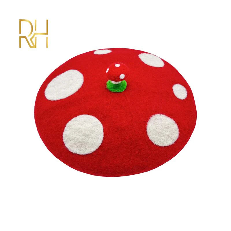 RH Handmade Wool Mushroom Beret 🍄