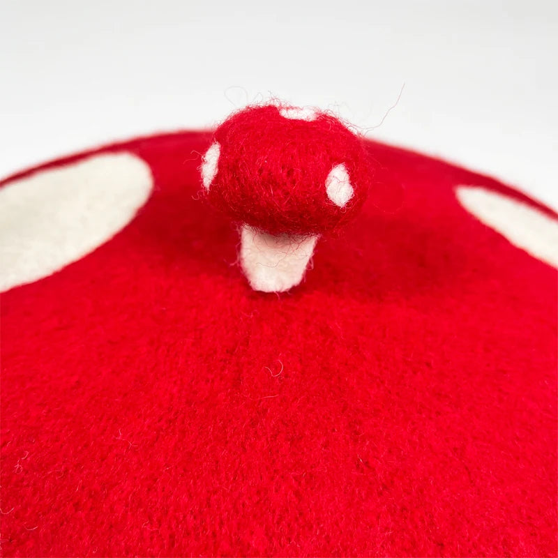 RH Handmade Wool Mushroom Beret 🍄