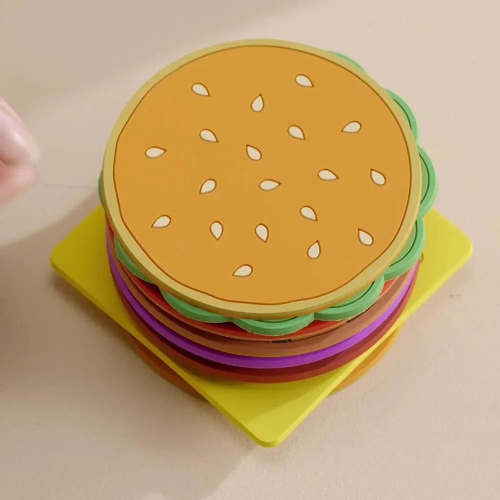 8pcs/set Burger Shape Coaster Set