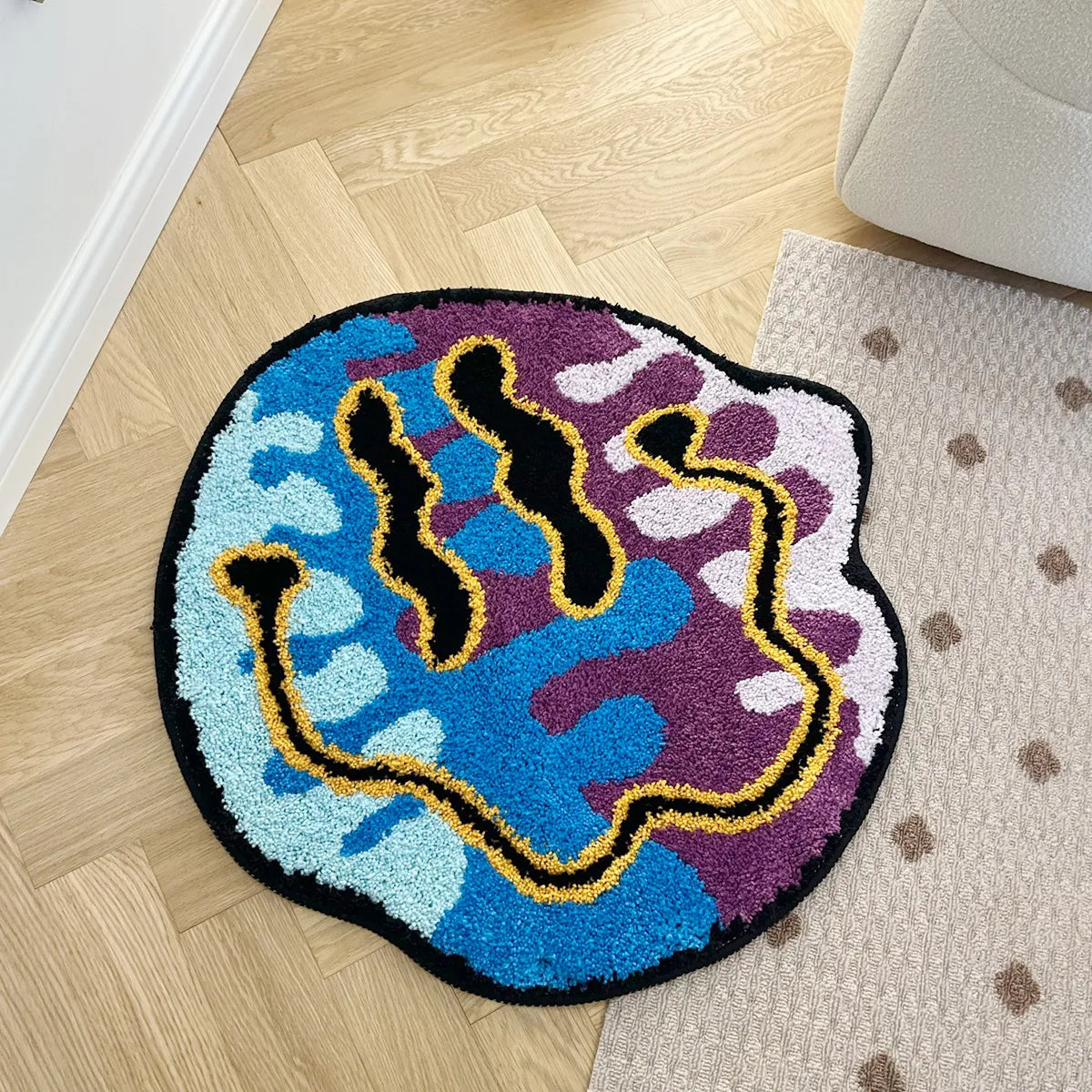 LAKEA Tufted Magic Trippy Smiling Face Rug